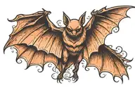 bat with wings spread tattoo design idea