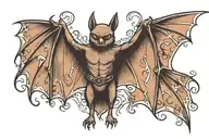 bat with wings spread tattoo design idea