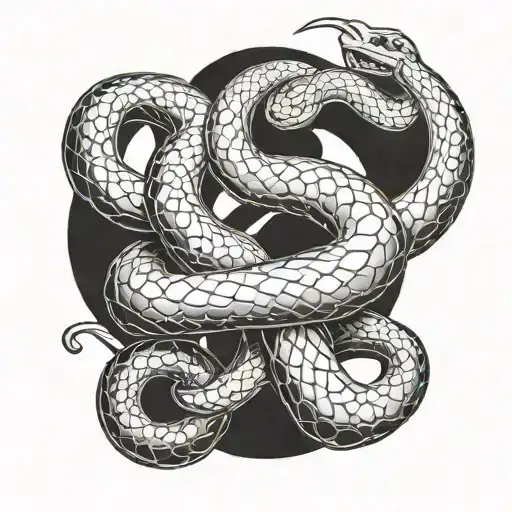 snake charm and jesus tattoo design idea