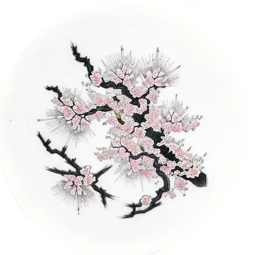 cherry blossom tree tattoo design idea
