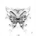 broken butterfly dripping blood tattoo design idea