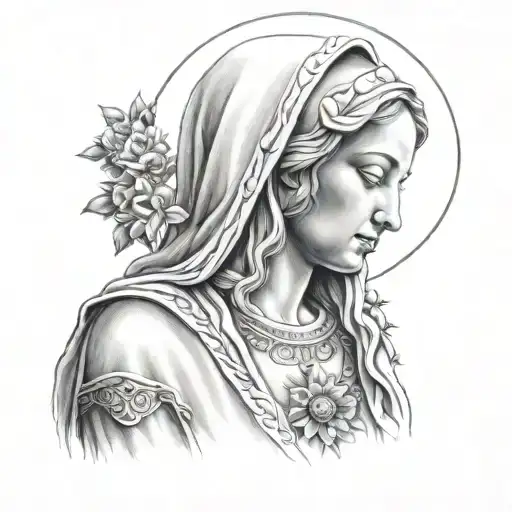 virgin mary tattoo design idea