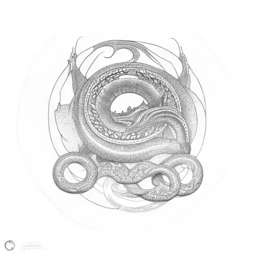 Ouroboros enso tattoo design idea