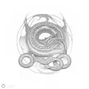 Ouroboros enso tattoo design idea