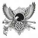 Incorporate a dartboard design into a double head eagle tattoo tattoo design idea