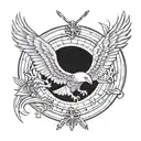 Incorporate a dartboard design into a double head eagle tattoo tattoo design idea