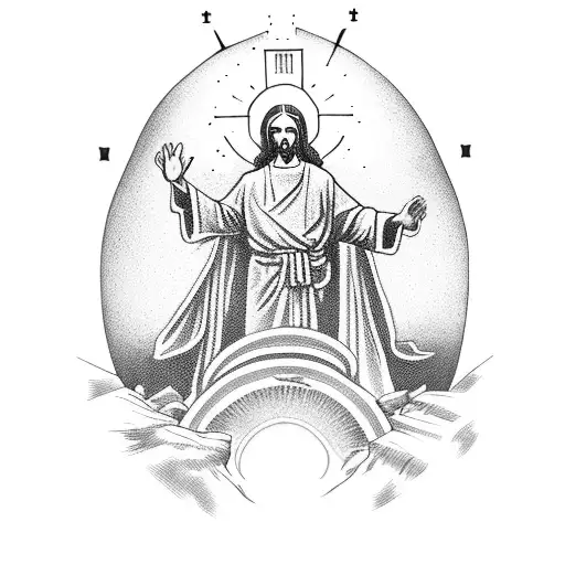 Jesús, resurrection, christ tattoo design idea