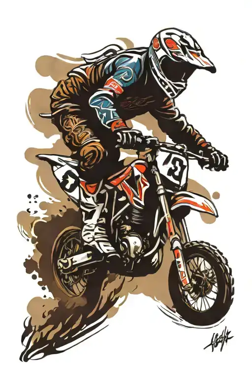dirt bike racing tattoo design idea