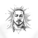 Post Malone tattoo design idea