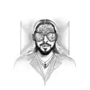 Post Malone tattoo design idea