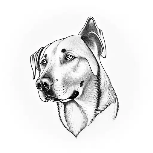 Labrador dog tattoo design idea
