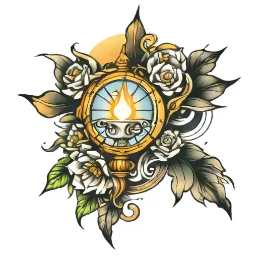 light shining tattoo design idea