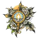 light shining tattoo design idea