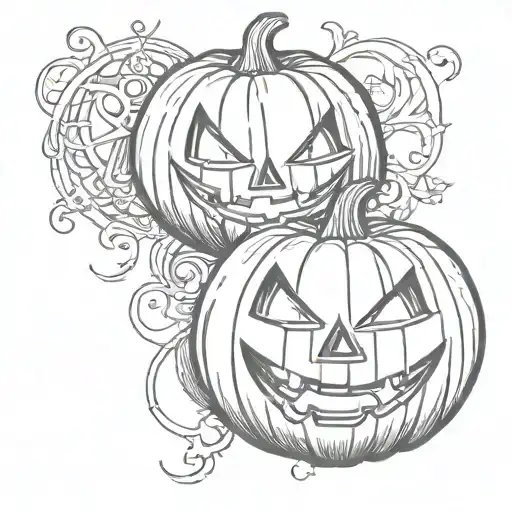 halloween jack o lantern tattoo design idea