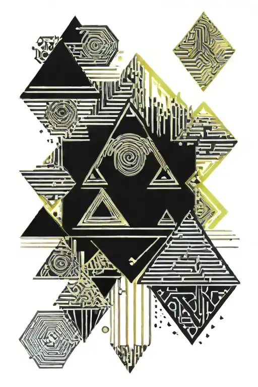 triangles barcodes tattoo design idea