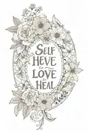 self love heal looking back tattoo design idea