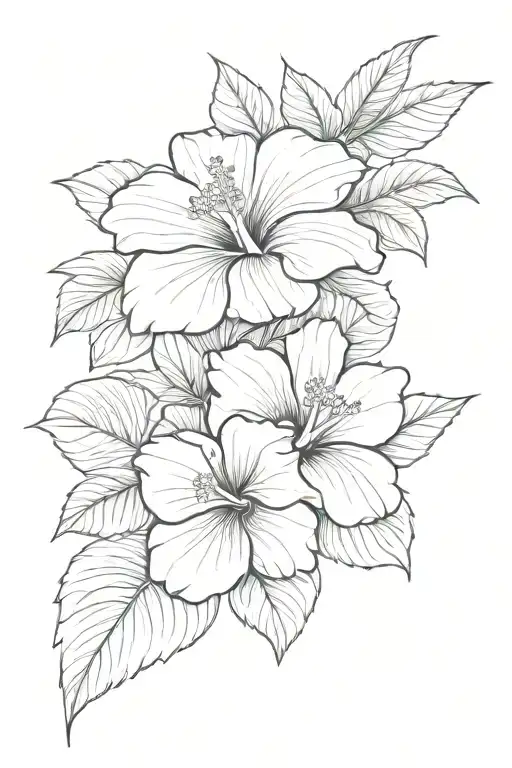 444 and hibiscus flower surrounded tattoo design idea
