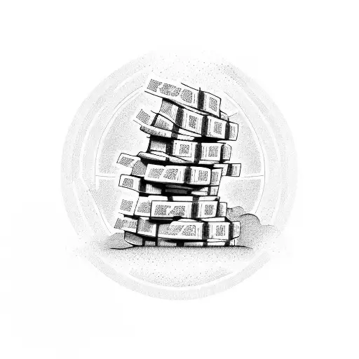 Stack of cash with the word 'Hustler' incorporated into the design tattoo design idea