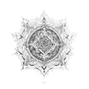 A divine and intricate design incorporating religious symbols and fashion elements tattoo design idea