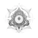 A divine and intricate design incorporating religious symbols and fashion elements tattoo design idea