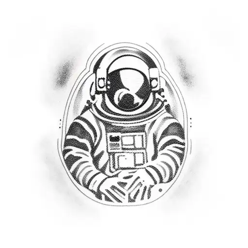 astronaut with sky is the limit tattoo design idea