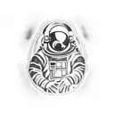 astronaut with sky is the limit tattoo design idea