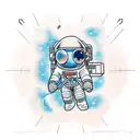 astronaut with sky is the limit tattoo design idea