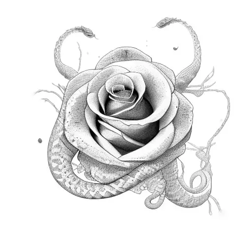 red snake wrapped around ankle with long roses and flowers  tattoo design idea
