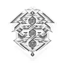 A blackwork design incorporating both your and your husband's initials or names tattoo design idea