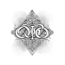 A blackwork design incorporating both your and your husband's initials or names tattoo design idea