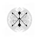 A blackwork design incorporating both your and your husband's initials or names tattoo design idea