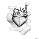 Heart Plane tattoo design idea