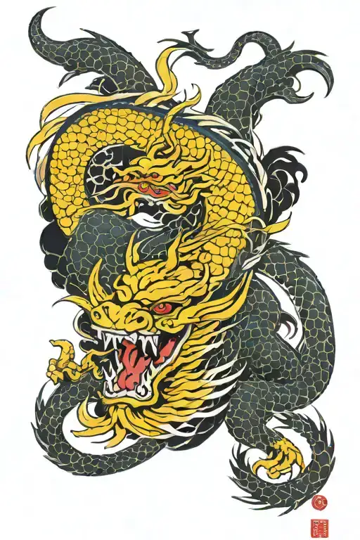 yakuza dragon tattoo design idea