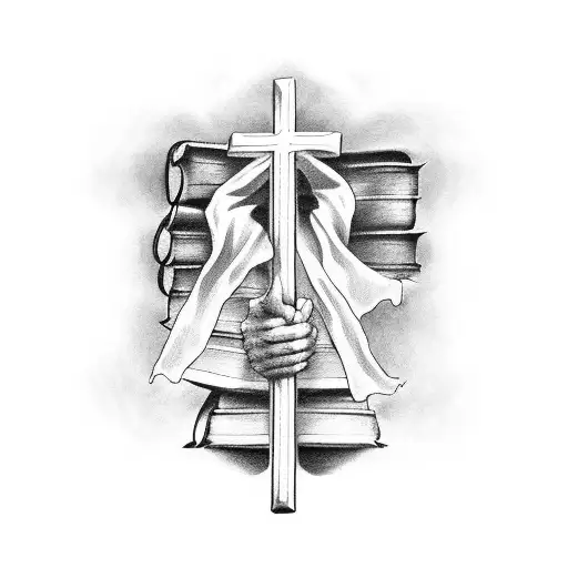 bible verse with cross tattoo design idea