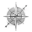 cross with compass tattoo design idea