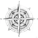 cross with compass tattoo design idea
