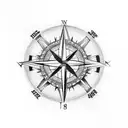 cross with compass tattoo design idea