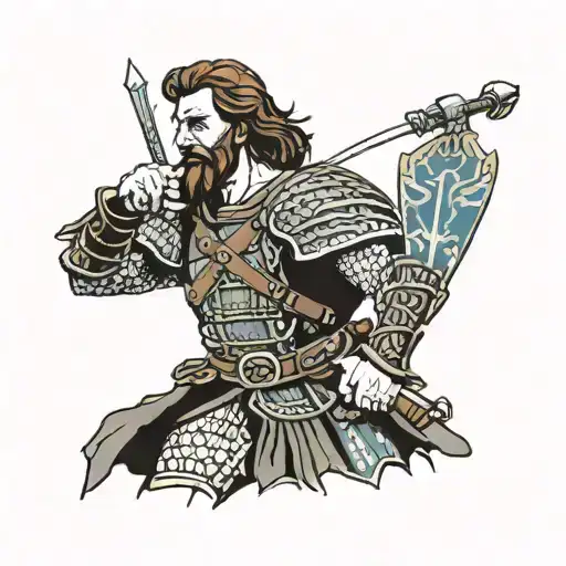Half Shakespeare, Half Braveheart "william wallace" holding tattoo design idea