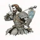Half Shakespeare, Half Braveheart "william wallace" holding tattoo design idea