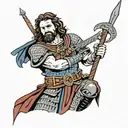 Half Shakespeare, Half Braveheart "william wallace" holding tattoo design idea