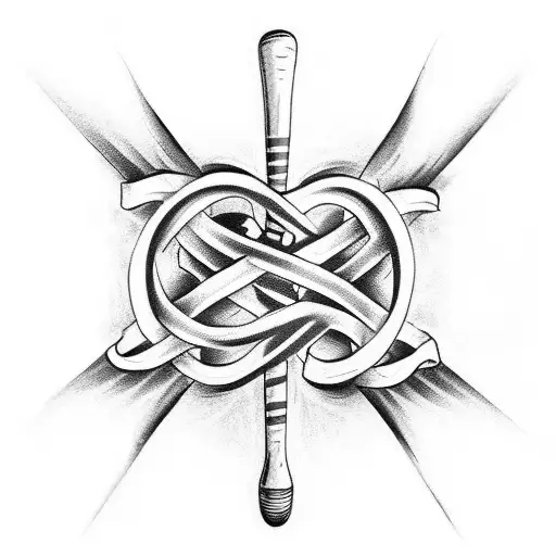 Design a tattoo of a baseball bat intertwined with a colon cancer awareness ribbon, with the words 'Forever Dad' incorporated tattoo design idea