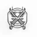 Design a tattoo of a baseball bat intertwined with a colon cancer awareness ribbon, with the words 'Forever Dad' incorporated tattoo design idea