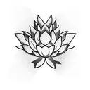 eyes in the lotus on men center chest vertical and long tattoo design idea