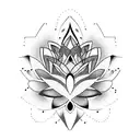 eyes in the lotus on men center chest vertical and long tattoo design idea