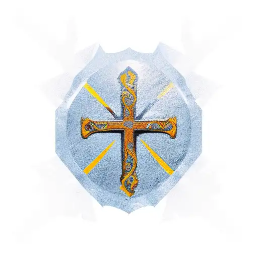 A cross made of foil with the emblem of the Nemanjić dynasty tattoo design idea