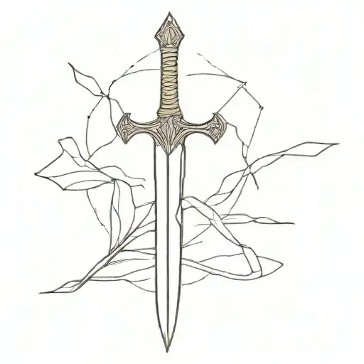 excalibur sword with a diamond on the handle  tattoo design idea