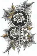 stardust line work split in v-shape  tattoo design idea