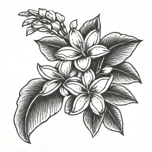 plumeria flowers tattoo design idea
