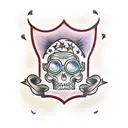 time rockabilly car lucky tattoo design idea