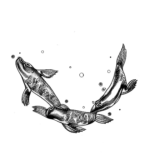 a group of seals tattoo design idea